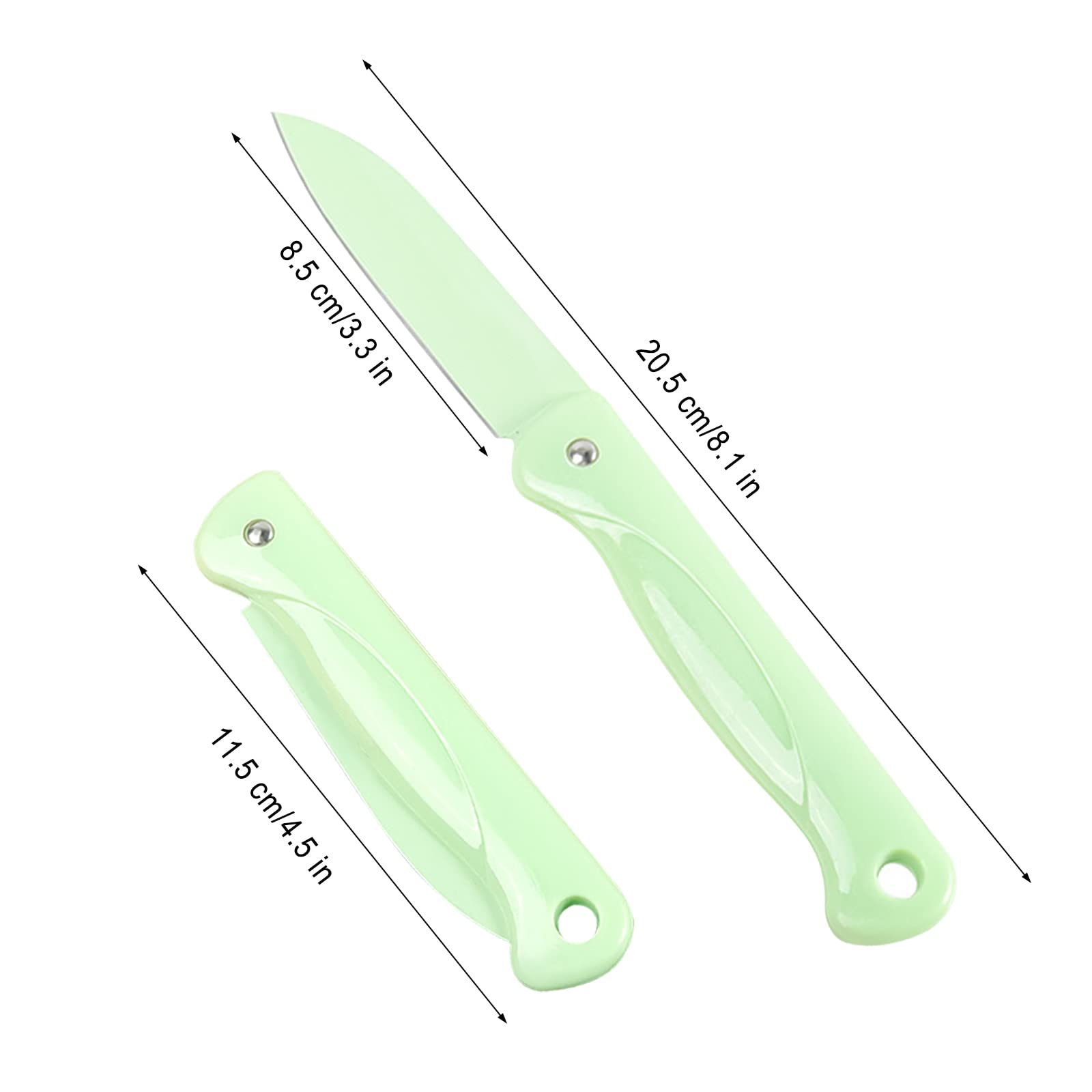 Lomgwumy Paring Knife, Foldable Fruit Knife, Fruit Knife Full Body Spray, Small of Exquisite, Small and Easy to Carry, Suitable for Most Types of Vegetables and Fruits (6 Pieces)