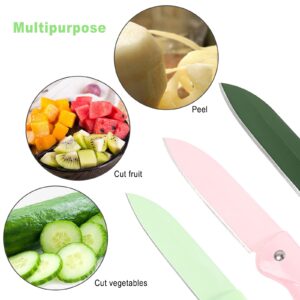 Lomgwumy Paring Knife, Foldable Fruit Knife, Fruit Knife Full Body Spray, Small of Exquisite, Small and Easy to Carry, Suitable for Most Types of Vegetables and Fruits (6 Pieces)