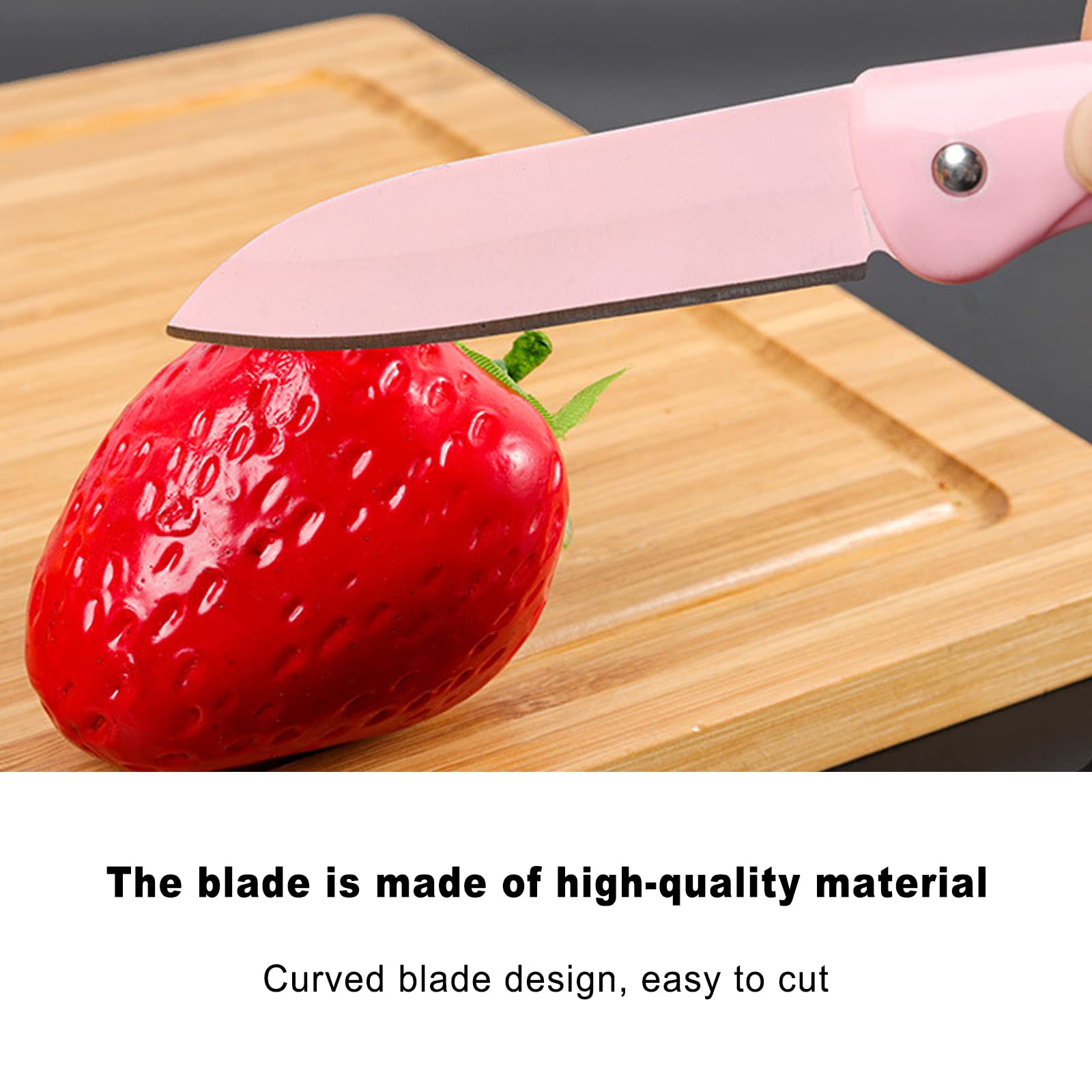 Lomgwumy Paring Knife, Foldable Fruit Knife, Fruit Knife Full Body Spray, Small of Exquisite, Small and Easy to Carry, Suitable for Most Types of Vegetables and Fruits (6 Pieces)