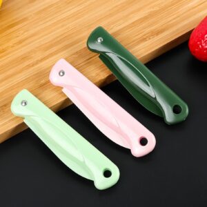 Lomgwumy Paring Knife, Foldable Fruit Knife, Fruit Knife Full Body Spray, Small of Exquisite, Small and Easy to Carry, Suitable for Most Types of Vegetables and Fruits (6 Pieces)