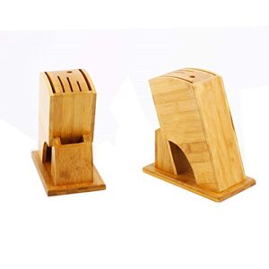 Wood Knife Block Bamboo Shelving Versatile Kitchen Ventilation Knife Holder Kitchen Knife Rack