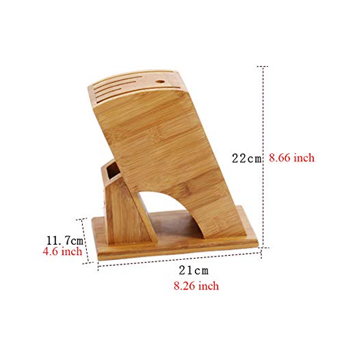 Wood Knife Block Bamboo Shelving Versatile Kitchen Ventilation Knife Holder Kitchen Knife Rack