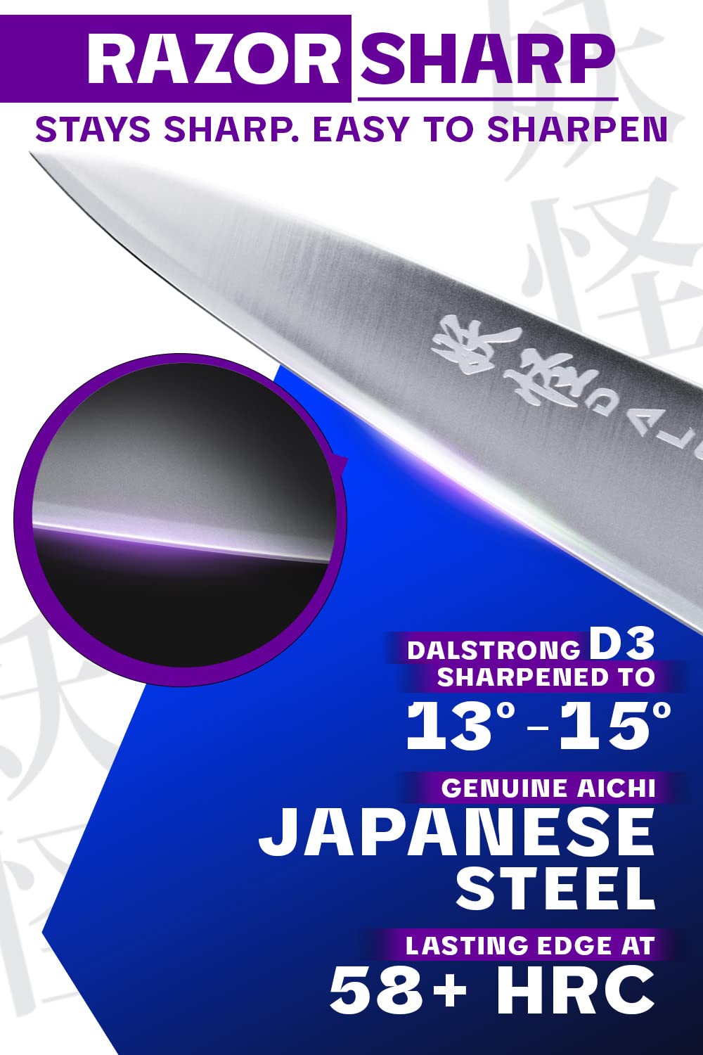Dalstrong Chef Knife - 8 inch - Phantom Series - Japanese High-Carbon AUS8 Steel Kitchen Knife - Olive Wood Handle - Cooking Knife - Chef's Knife - w/Sheath