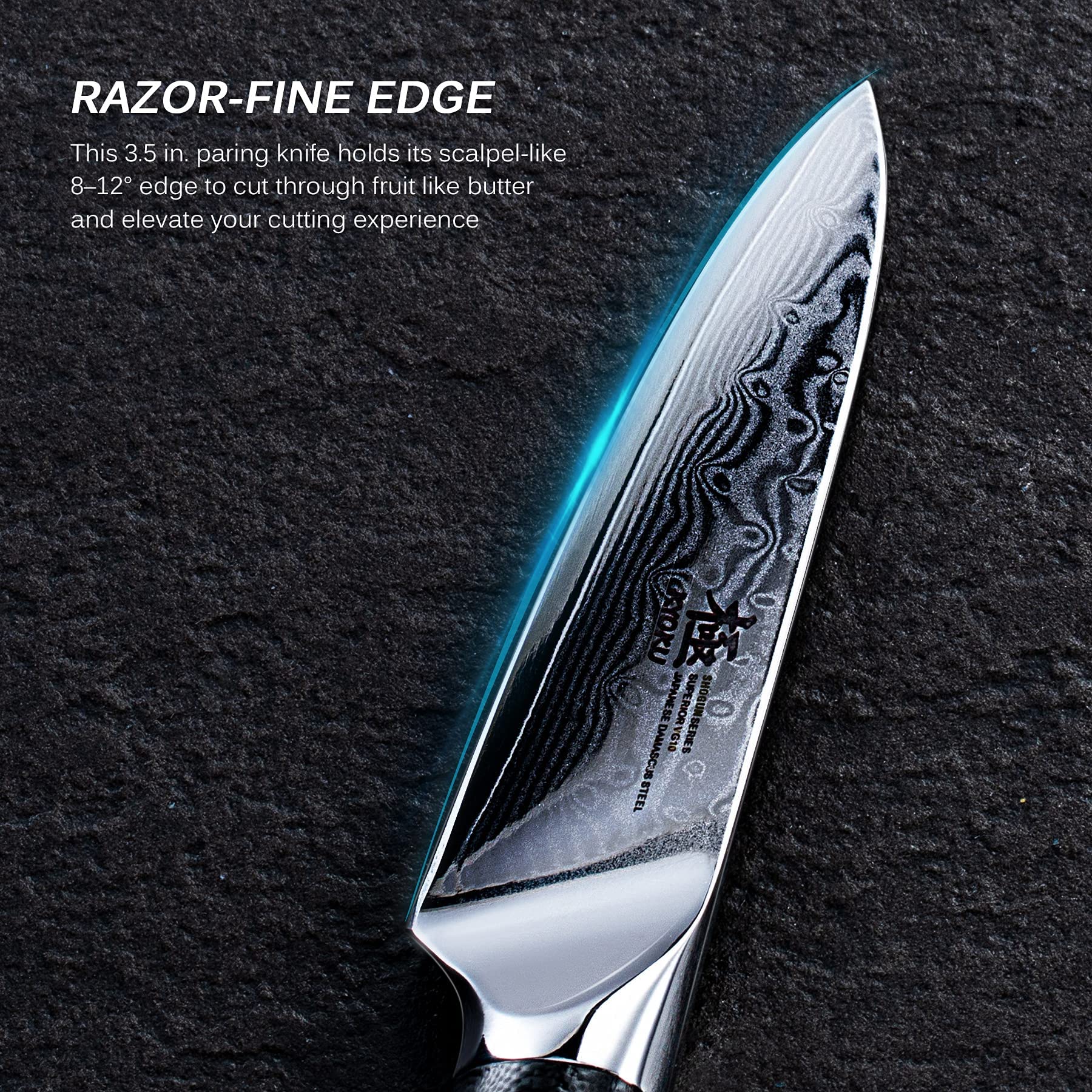 KYOKU 6" Utility Knife + 3.5'' Paring Knife - Shogun Series - Japanese VG10 Steel Core Forged Damascus Blade