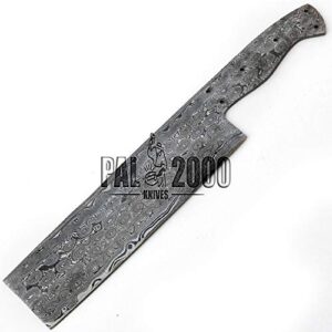 PAL 2000 KNIVES 11.4 Inch Custom Handmade Damascus Steel Blank Blade Nakiri Knife - Blade Blank - 9826