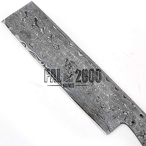 PAL 2000 KNIVES 11.4 Inch Custom Handmade Damascus Steel Blank Blade Nakiri Knife - Blade Blank - 9826