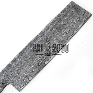 PAL 2000 KNIVES 11.4 Inch Custom Handmade Damascus Steel Blank Blade Nakiri Knife - Blade Blank - 9826