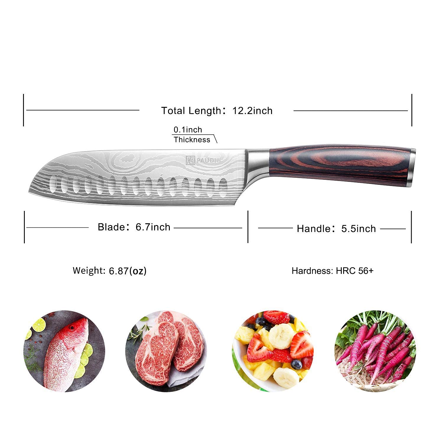 PAUDIN Paring Knife and Santoku Knife