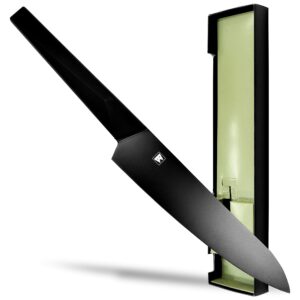 seki japan via kitchen japanese chef kitchen knife, molybdenum steel gyuto knife, tpr & abs handle, 185 mm (7.2 in)