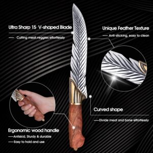 Golden Bird 5.7" Viking Knife & 7.8" Feather Knife