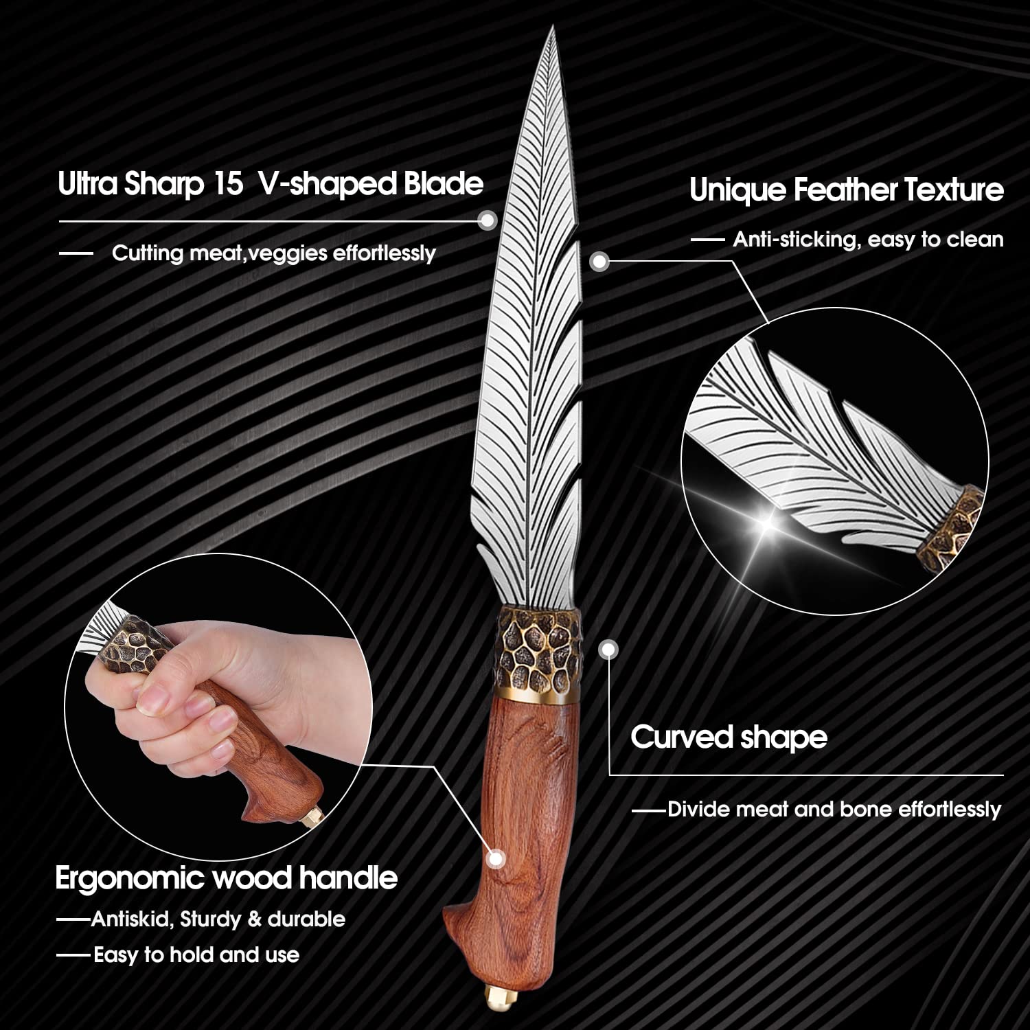 Golden Bird 5.5" Viking Knife & 7" Feather Knife