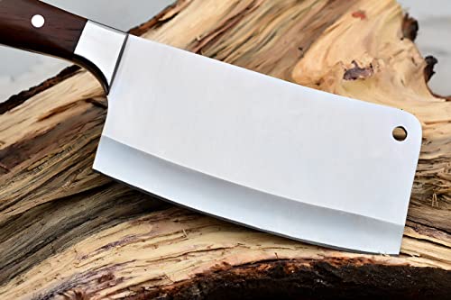 ALZAFASH Meat Cleaver with Knife Sharpener
