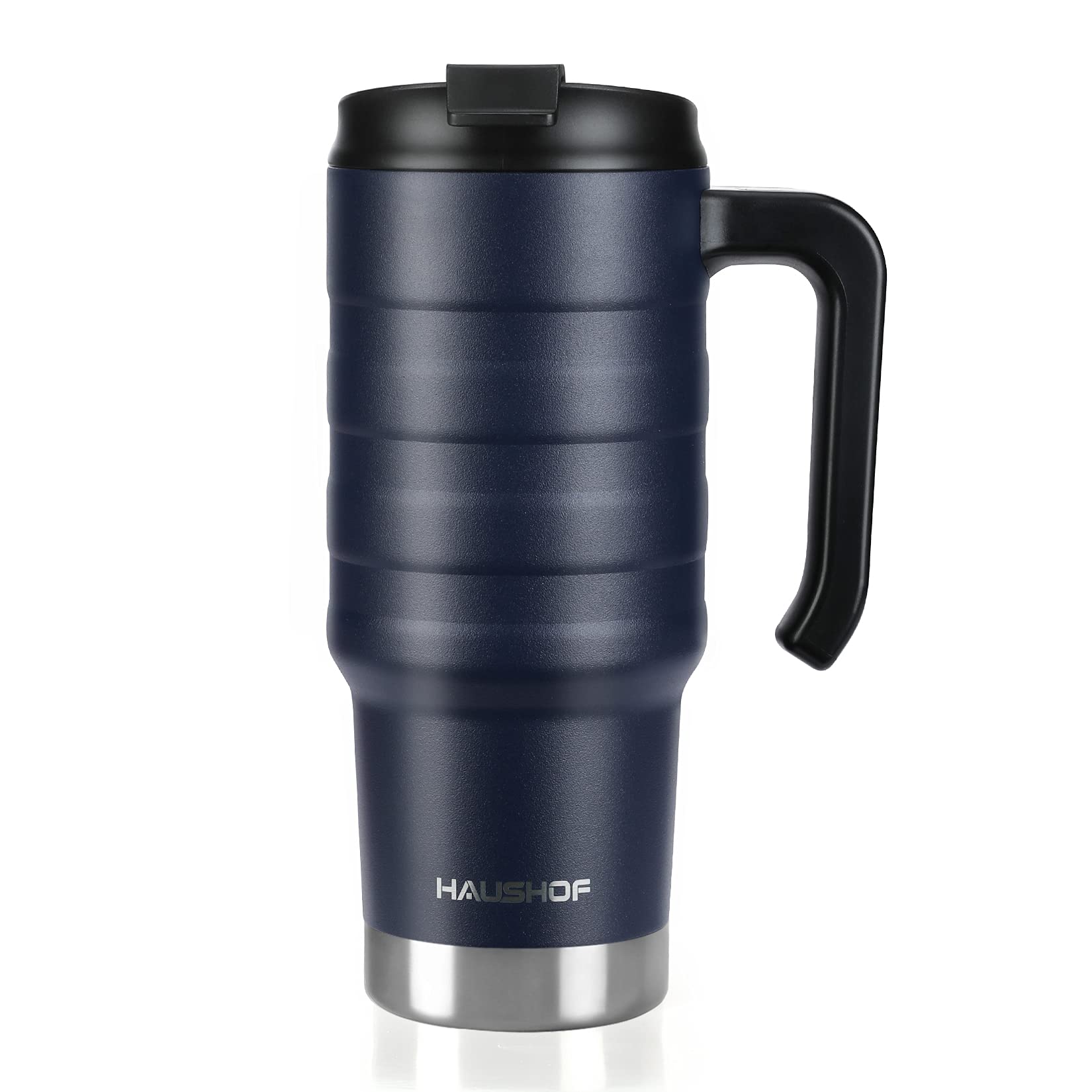 HAUSHOF Navy Blue 24 oz Travel Mug and 6PC Kitchen Knife Set