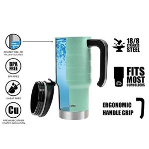 HAUSHOF Seafoam Green 24 oz Travel Mug and 6PC Kitchen Knife Set