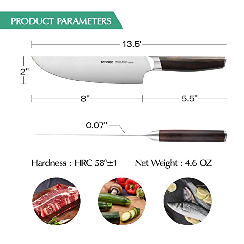 Lebabo 8 Inch Chef Knife Professional 9Cr18MoV 5 Knives, 8" Slicing Knives Chopping Knifes for Home and Kitchen