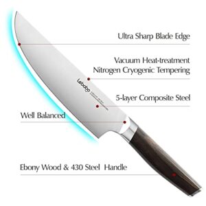 Lebabo 8 Inch Chef Knife Professional 9Cr18MoV 5 Knives, 8" Slicing Knives Chopping Knifes for Home and Kitchen