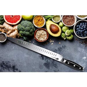 WALLOP Slicing Knife - 12 inch Slicing Carving Knife - High Carbon German Stainless Steel - Meat and Vegetable Knife with Pakkawood Handle - BLACK HAWK SERIES with gift box