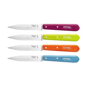 opinel 112 assorted sweet pop colors paring kitchen knives (set of 4)