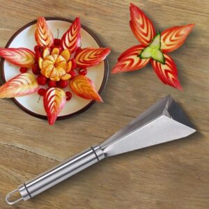 Mingkai Stainless Steel Fruit Carving Cutter, V-Shape Knife Slicer,DIY Platter Decoration Triangular Shape Carving Tools with Durable Engraving Blades for Vegetable Fruit