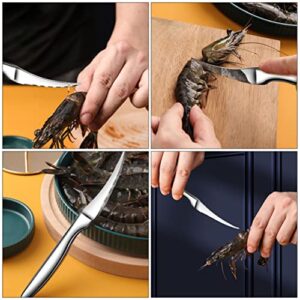 3pcs Non Cutters Knives Cleaning Peeler Seafood Kitchen Stainless Peelers For Shrimp Cleaner Removal Cutter Picks Handle and Oyster Gadget Knife Gadgets with Line