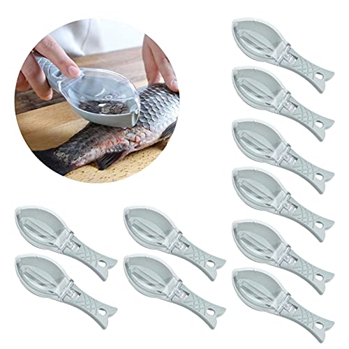 10Pcs Fish Scale Remover,Fish Scaler, Fast Remove Fish Skin Brush Plastic Fish Scales Graters Scraper,Fish Descaler Tool Skin Brush Kitchen Cooking Tools, Fish Scaler,10Pcs Fish Scale Remover, F