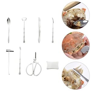 UPKOCH 2sets8pcs Peel Eating Mallet Shrimp Seafood Claw Nut Steel Crab Scissor Legs Tool Accessories Kitchen Storage with Case Utensils Tools Crackers Lobster Leg Picks Shell