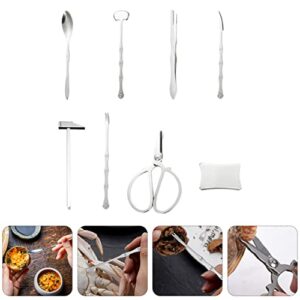 UPKOCH 2sets8pcs Peel Eating Mallet Shrimp Seafood Claw Nut Steel Crab Scissor Legs Tool Accessories Kitchen Storage with Case Utensils Tools Crackers Lobster Leg Picks Shell