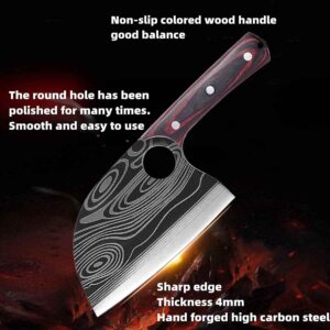 tatakook Butcher Knife for Meat Cutting,Hand Forged Viking Knife with Sheath,Caveman Knives Camping knife for Kitchen,Meat Cleaver Boning Knife