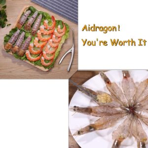 Aidragon Shrimp Deveiner Tool and Shrimp Peeler Set, 2 Pcs Stainless Steel Kitchen Tools for Shrimp Cleaner Peels Prawn Outer Shell Deveins
