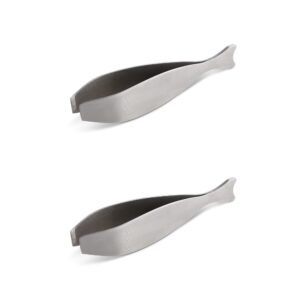 maine man fish bone tweezers, 18/8 stainless steel, set of 2