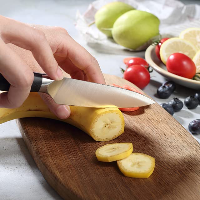 PAUDIN Paring Knife, 3.5 inch Sharp chef's Knife, High Carbon German Steel Fruit Peeling Knife with Ergonomic Triple Rivet G10 Handle, Classic Forged Kitchen Knife