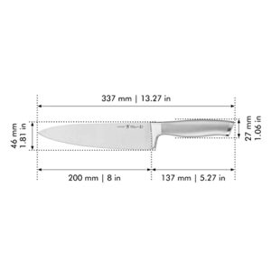 HENCKELS Modernist Razor-Sharp 8-inch Chef Knife, German Engineered Informed by 100+ Years of Mastery, Gray