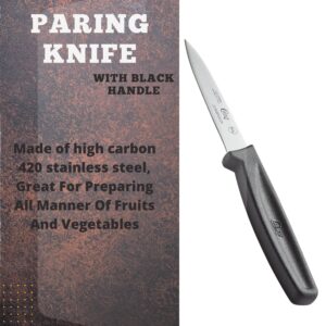 Paring Knives Set Of 4 Black Handle 3.25 inch Paring Dishwasher Safe Fruit Pairing Small Piece Choice Kitchen knive pack sharp professional pairing knive pack