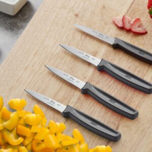 Paring Knives Set Of 4 Black Handle 3.25 inch Paring Dishwasher Safe Fruit Pairing Small Piece Choice Kitchen knive pack sharp professional pairing knive pack