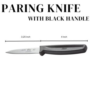 Paring Knives Set Of 4 Black Handle 3.25 inch Paring Dishwasher Safe Fruit Pairing Small Piece Choice Kitchen knive pack sharp professional pairing knive pack