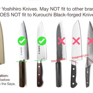 Yoshihiro Natural Magnolia Wood Saya Cover Blade Protector for Santoku (180mm)7in