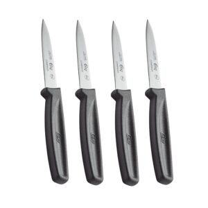 Paring Knives Set Of 4 Black Handle 3.25 inch Paring Dishwasher Safe Fruit Pairing Small Piece Choice Kitchen knive pack sharp professional pairing knive pack