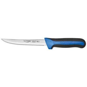 winco sof-tek, 5-1/2" utility knife, serrated, soft grip handle
