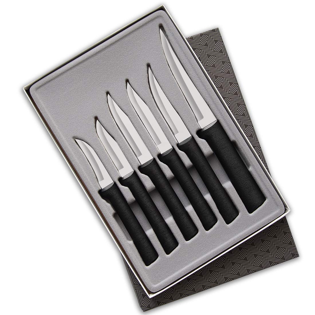 Rada Cutlery Paring Knife Set – 6 Knives with Stainless Steel Blades and Steel Resin Handles Made in USA