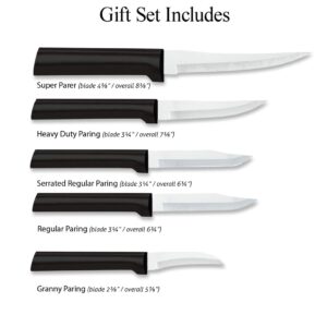 Rada Cutlery Paring Knife Set – 6 Knives with Stainless Steel Blades and Steel Resin Handles Made in USA