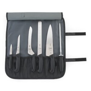 Mercer Culinary Millennia 7-Piece Knife Roll Set,Black