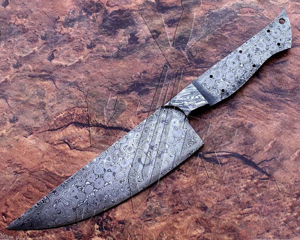 JNR Traders Damascus Steel Chef Knife Blank Blade Knife Making Material 12" Handmade Full Tang Thin Ultra Sharp Professional Kitchen Knives Blade blanks 7007Rd