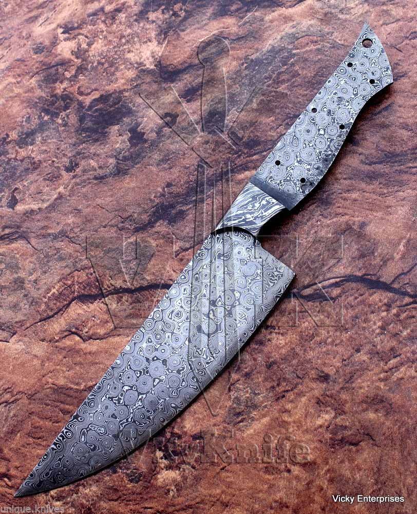 JNR Traders Damascus Steel Chef Knife Blank Blade Knife Making Material 12" Handmade Full Tang Thin Ultra Sharp Professional Kitchen Knives Blade blanks 7007Rd