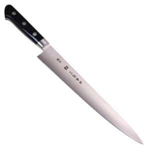jck original kagayaki carbonext japanese chef’s knife, kc-10es professional sujihiki knife, high carbon tool steel pro kitchen knife with ergonomic pakka wood handle, 11.8 inch