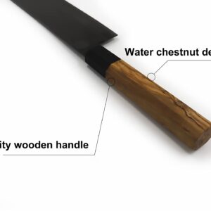 GRILLFANCY Chef Knife,High Carbon German Stainless Steel Kitchen Knife, Professional Multipurpose Kitchen Knife with Titanium coating Carbon Wooden Handle