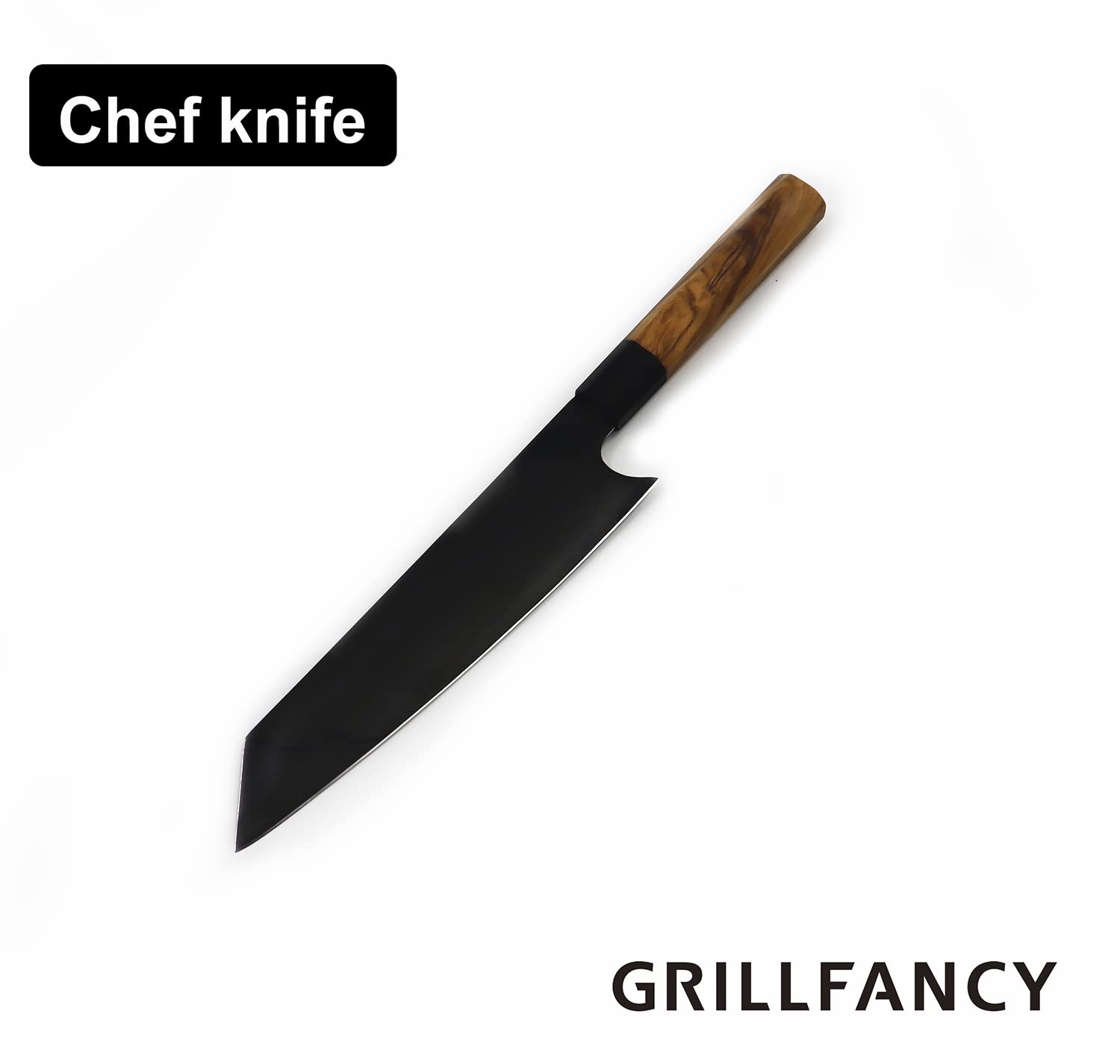 GRILLFANCY Chef Knife,High Carbon German Stainless Steel Kitchen Knife, Professional Multipurpose Kitchen Knife with Titanium coating Carbon Wooden Handle