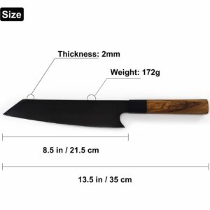 GRILLFANCY Chef Knife,High Carbon German Stainless Steel Kitchen Knife, Professional Multipurpose Kitchen Knife with Titanium coating Carbon Wooden Handle