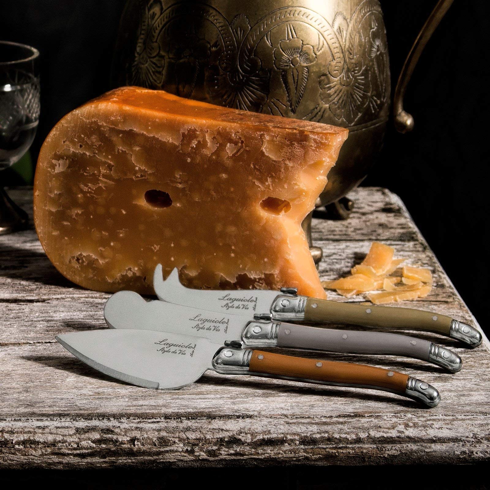 Laguiole Style de Vie Cheese knives Premium Line, set of 3, treasure