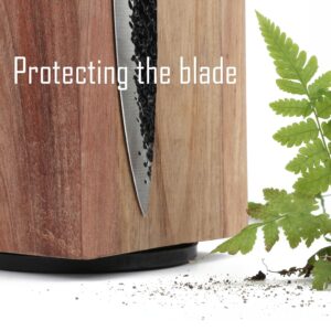 Azauvc Knife Block With Strong Magnets,360 Magnetic Knife Holder without Knives,Display Stand and Storage Rack without Knives