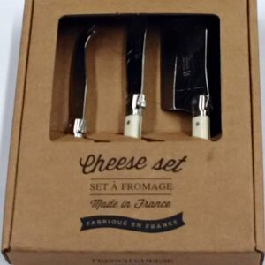 Laguiole Mini Cheese Set Ivory, Set of 3 Utensils, Boxed